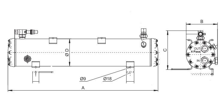 Кожухотрубный теплообменник BITZER K073H